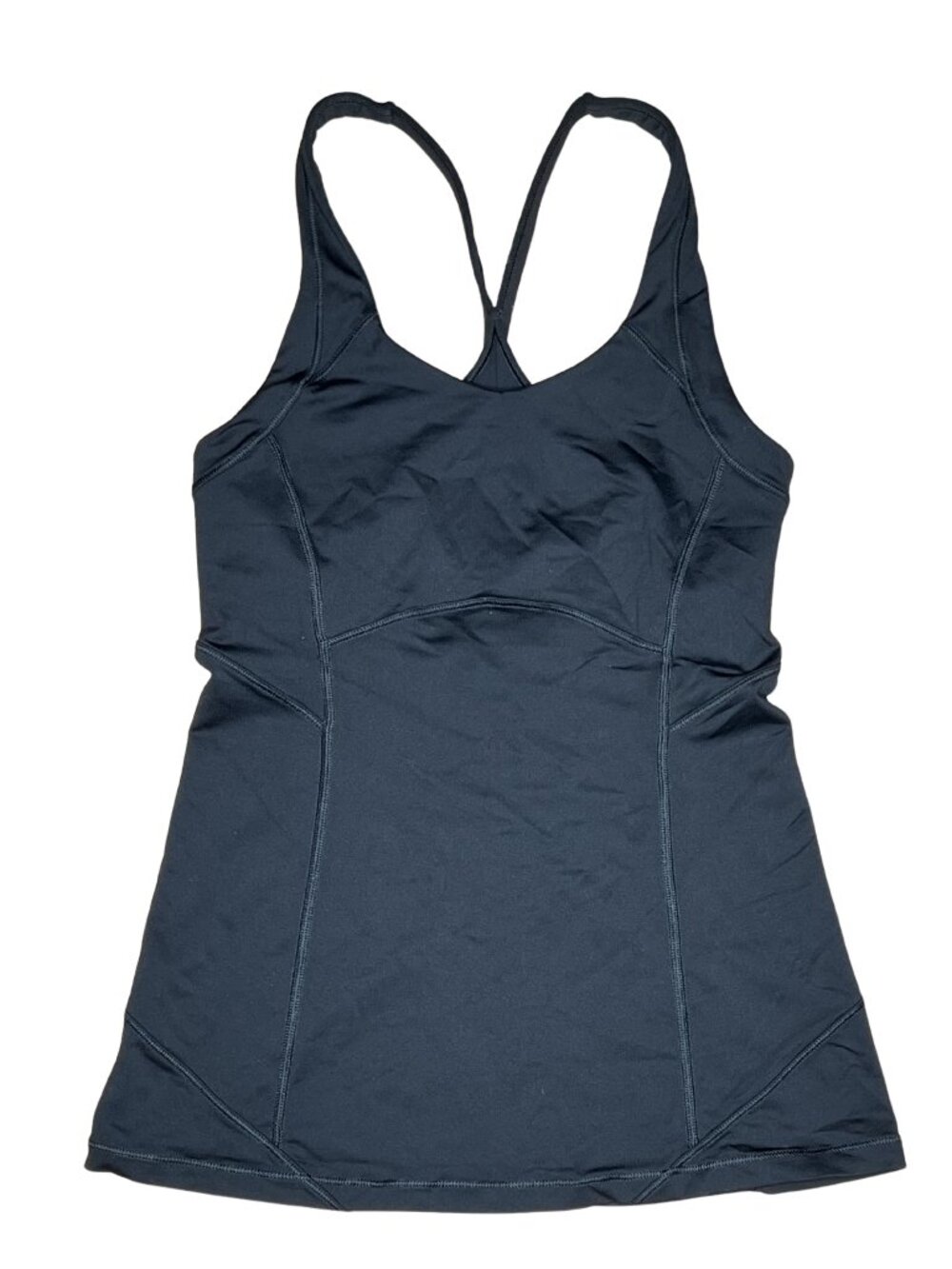 Lululemon x back fitted stretch cropped tank top shelf bra  racerback, size 6